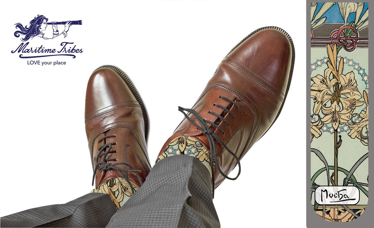Mucha: 'Decorative Motif' Socks - Maritime Tribes USA