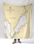 Mullet Lake MI Nautical Chart Blanket - Maritime Tribes USABlanket