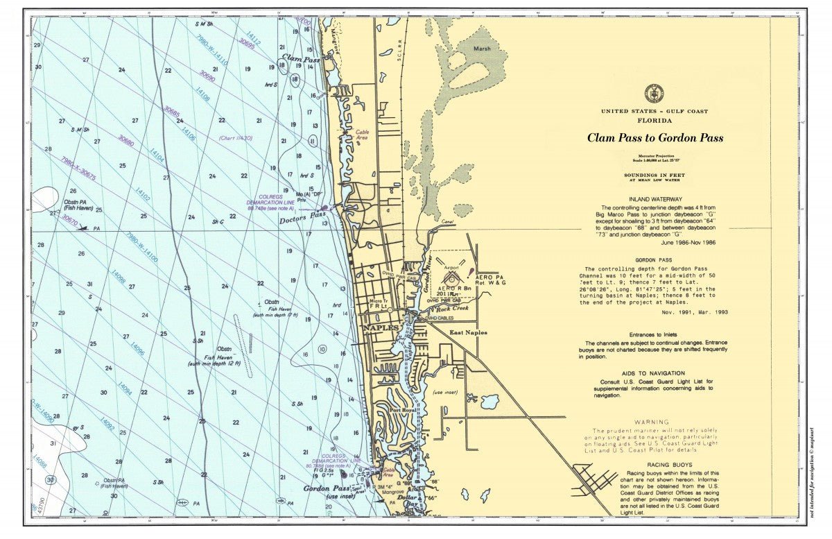 Naples, Florida Chart Placemat - Maritime Tribes USALaminated Placemat