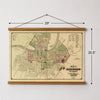 Nashville, TN Vintage Map (c. 1870) Canvas Wall Scroll - Maritime Tribes USA
