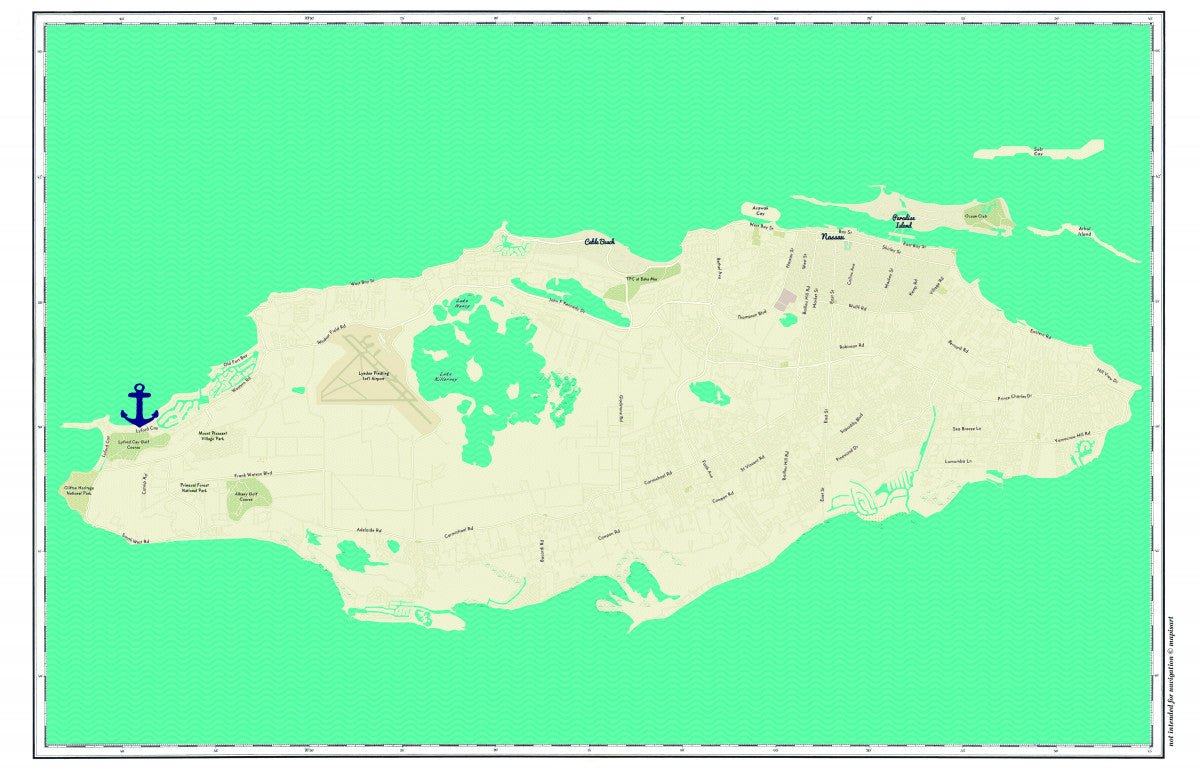 Nassau / New Providence Island Placemat - Maritime Tribes USALaminated Placemat