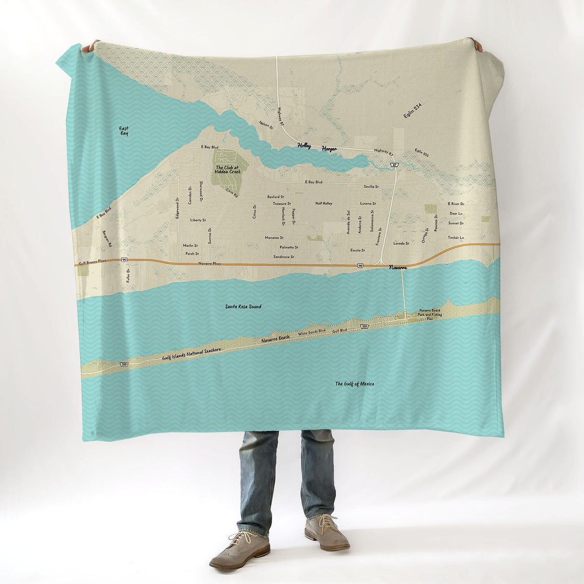 Navarre Florida Map Blanket - Maritime Tribes USABlanket