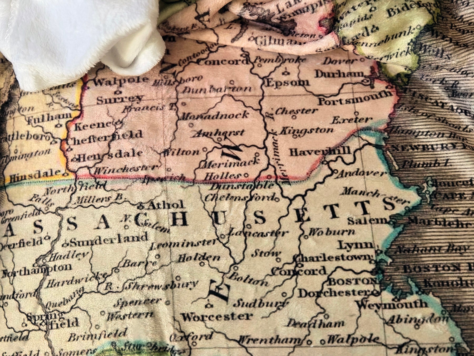 New England Antique Map Blanket - Maritime Tribes USABlanket