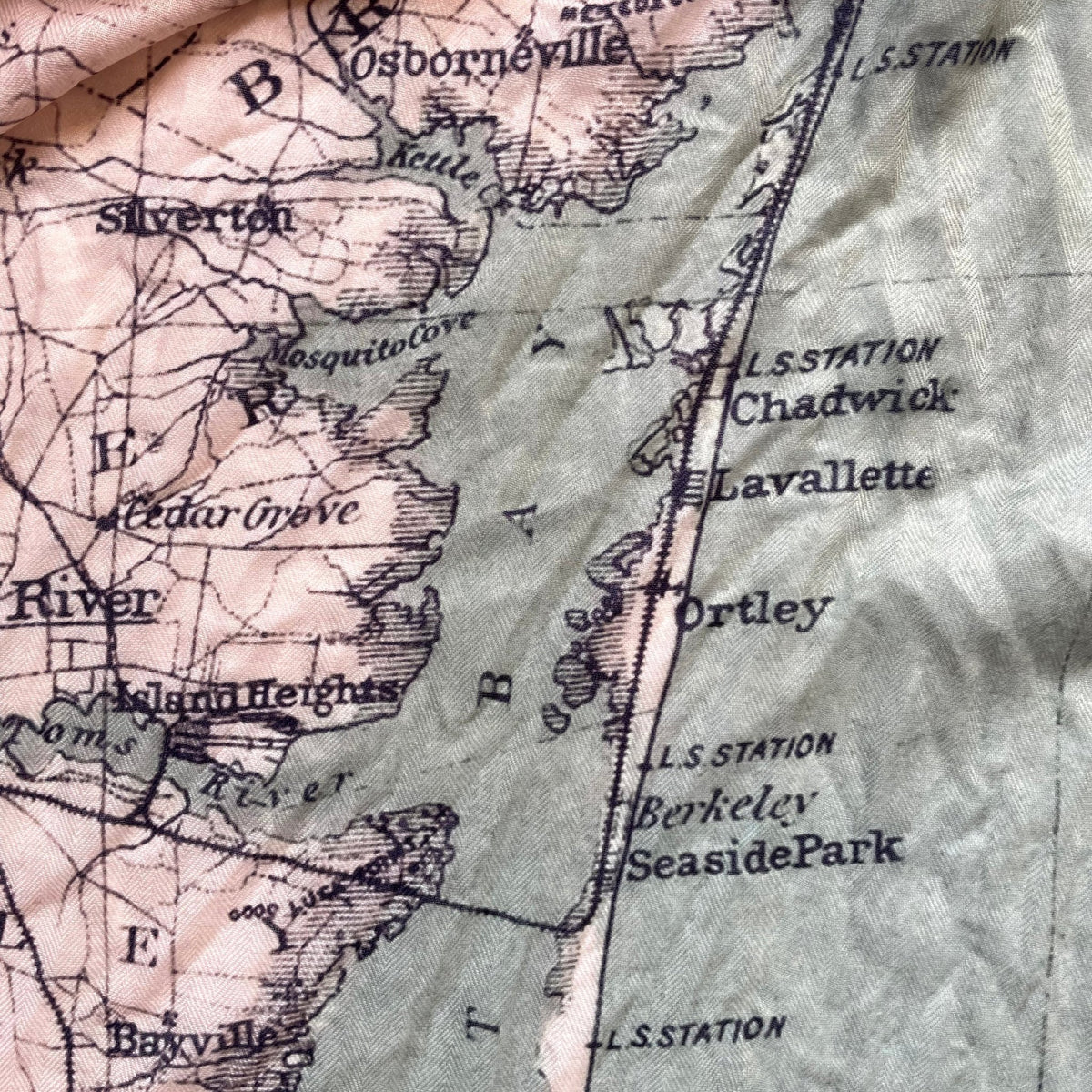 New Jersey Shore Vintage Map Scarf - Maritime Tribes USAScarf
