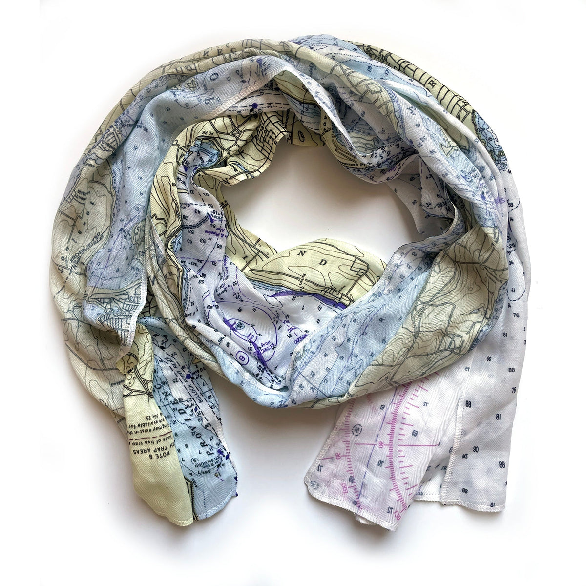 Newport, RI Nautical Chart Scarf - Maritime Tribes USAScarf