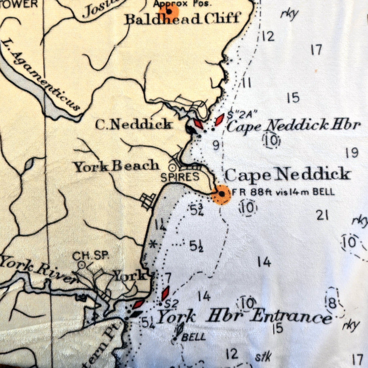 Ogunquit, ME Vintage Nautical Chart Blanket - Maritime Tribes USABlanket