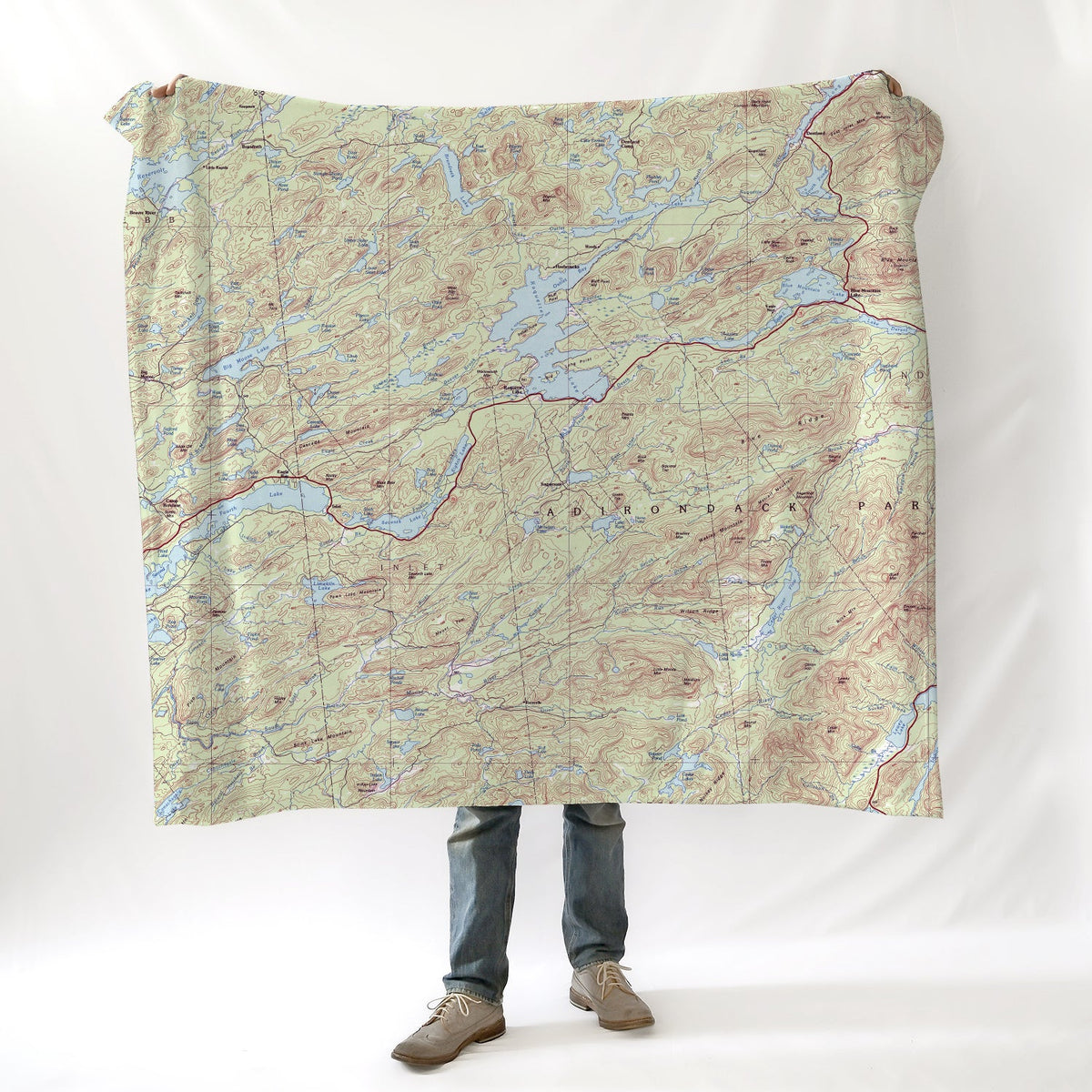 Old Forge - Blue Mountain, NY Topo Blanket - Maritime Tribes USABlanket