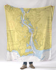 Old Saybrook, CT Nautical Chart Blanket - Maritime Tribes USABlanket