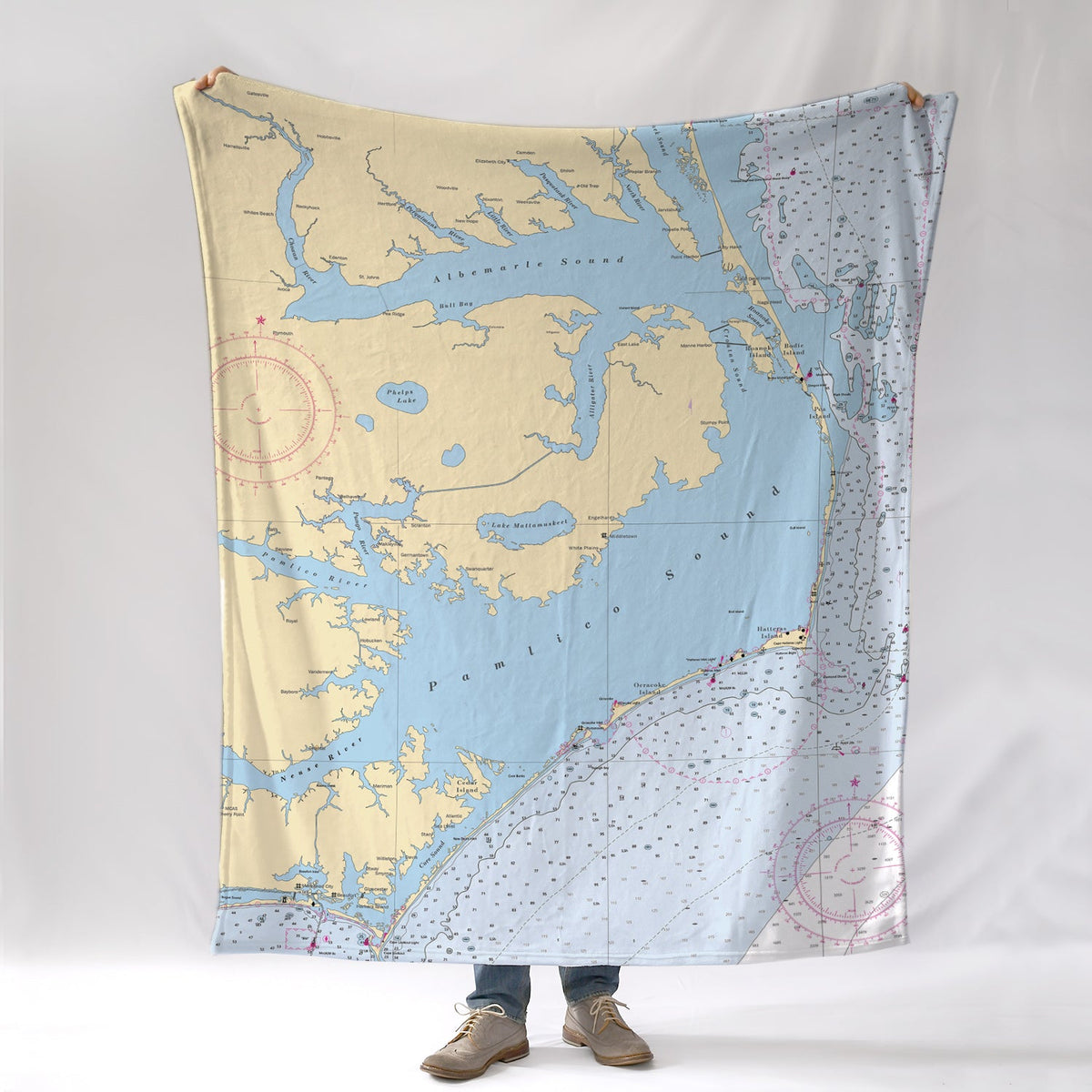 Outerbanks NC Nautical Chart Blanket - Maritime Tribes USABlanket