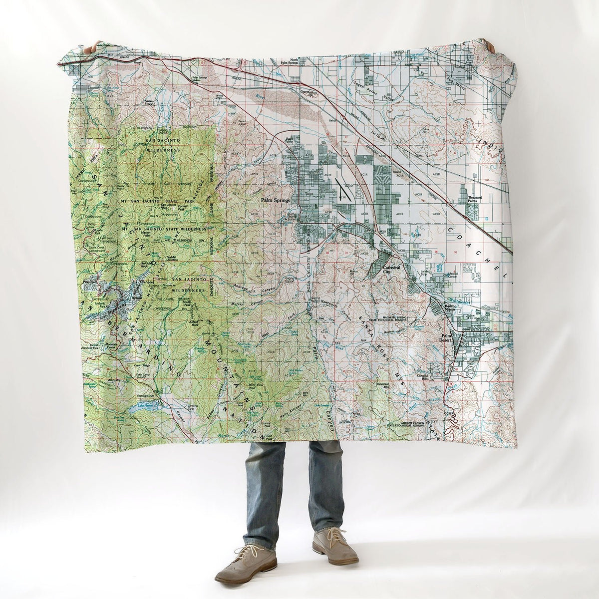 Palm Springs CA Vintage Map Blanket - Maritime Tribes USABlanket