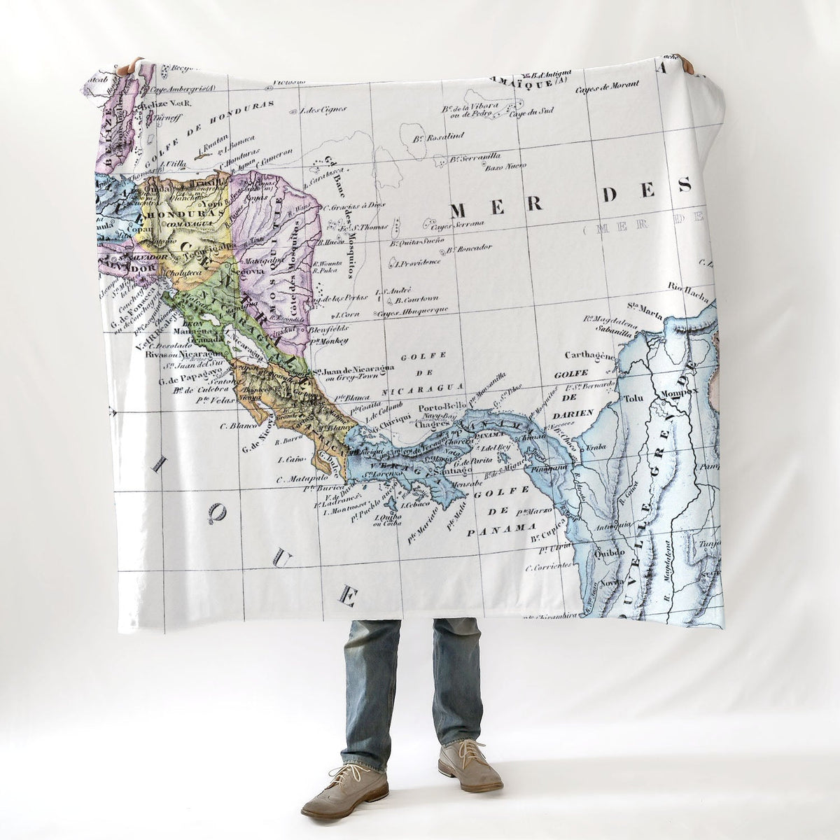 Panama Antique Map Blanket - Maritime Tribes USABlanket