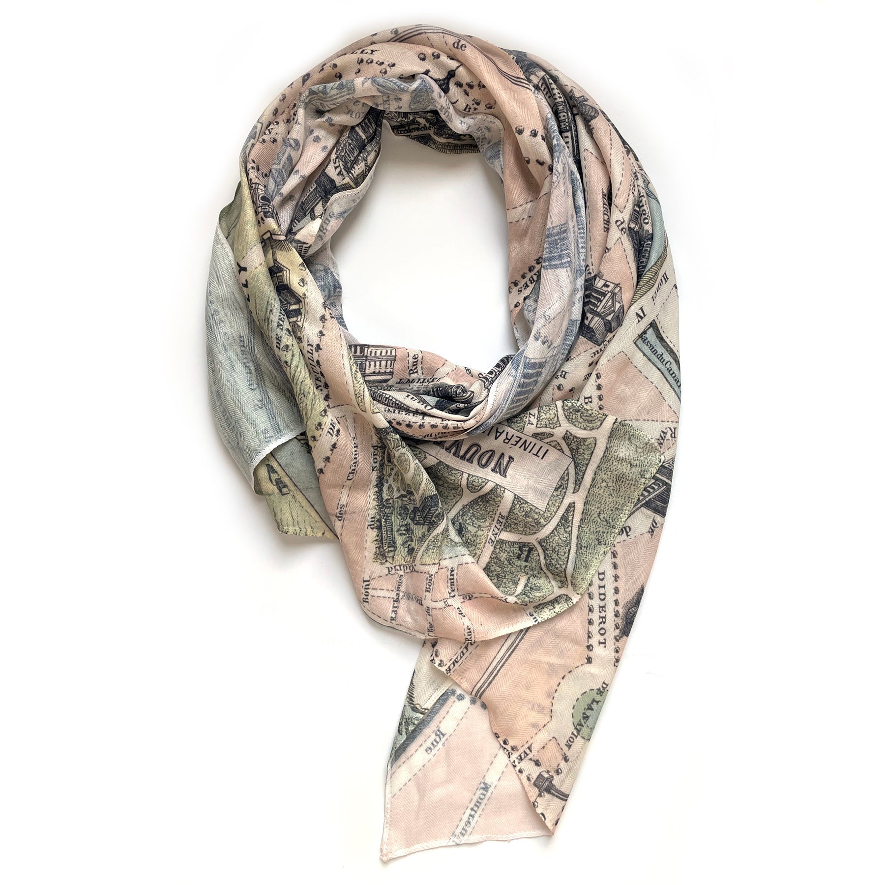 Paris Vintage Birdseye Map Scarf - Maritime Tribes USAScarf
