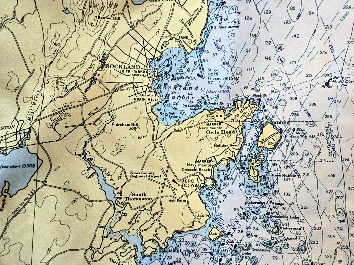 Penobscot Bay Nautical Chart Quick Dry Towel - Maritime Tribes USATowel