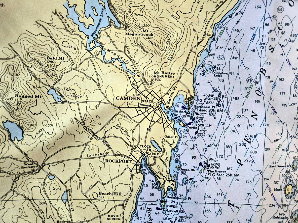 Penobscot Bay Nautical Chart Quick Dry Towel - Maritime Tribes USATowel