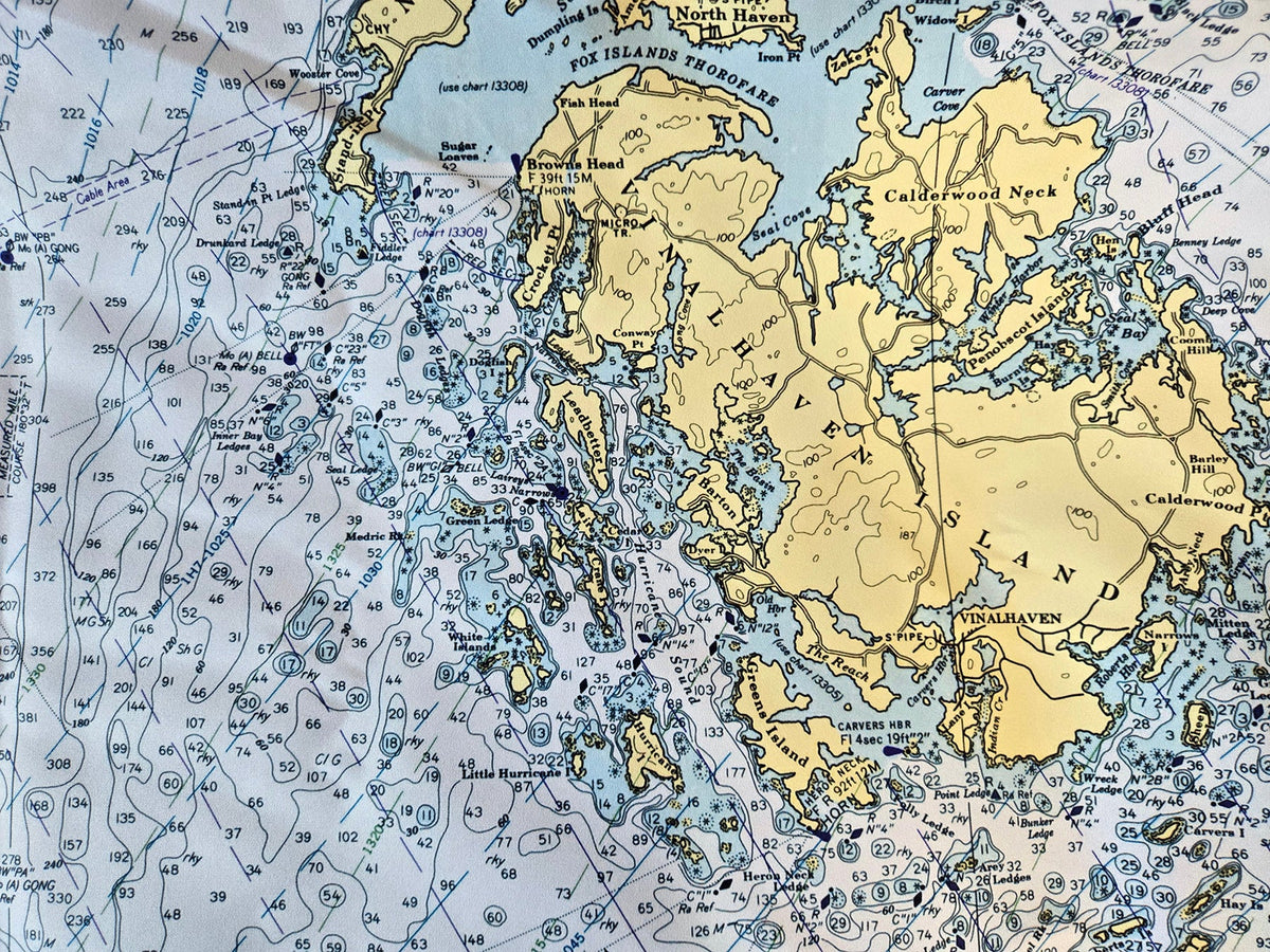 Penobscot Bay Nautical Chart Quick Dry Towel - Maritime Tribes USATowel