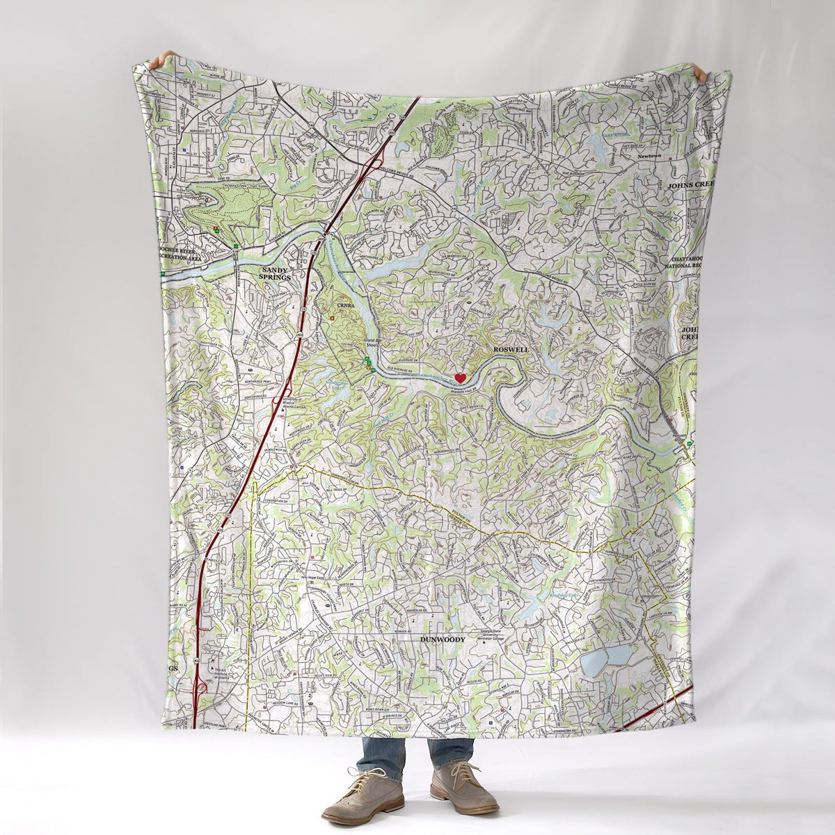 Personalized Map Blanket, with heart - Maritime Tribes USA