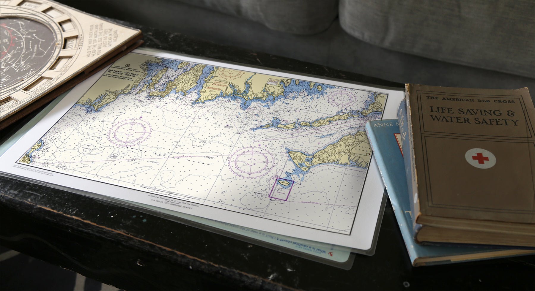 Point Judith to Martha's Vineyard Chart Placemat - Maritime Tribes USALaminated Placemat