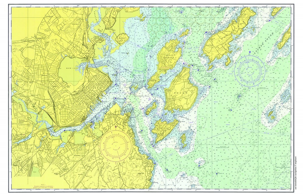Portland, Maine Chart Placemat - Maritime Tribes USALaminated Placemat