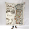 Portugal Antique Map Blanket - Maritime Tribes USABlanket