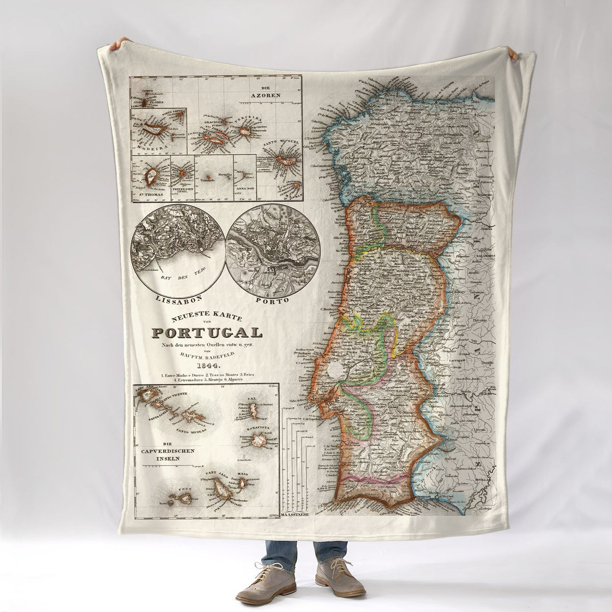 Portugal Antique Map Blanket - Maritime Tribes USABlanket