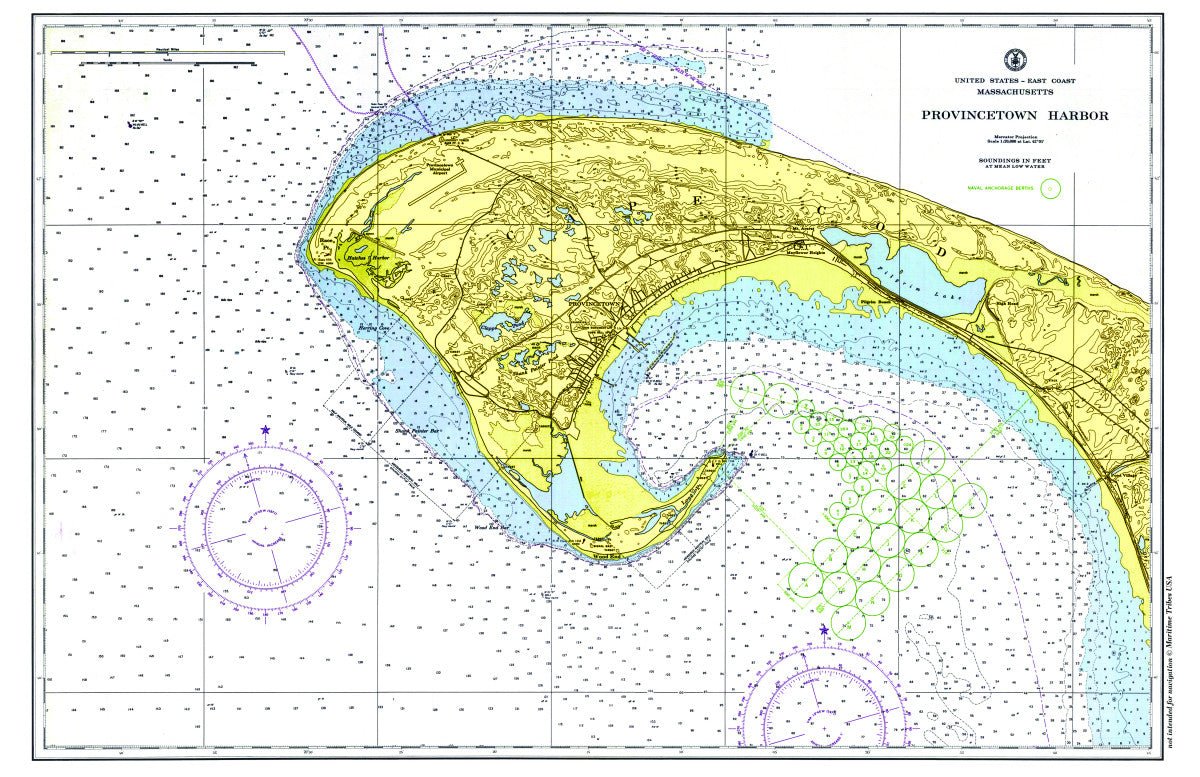 Provincetown, MA Vintage Chart Placemat - Maritime Tribes USALaminated Placemat