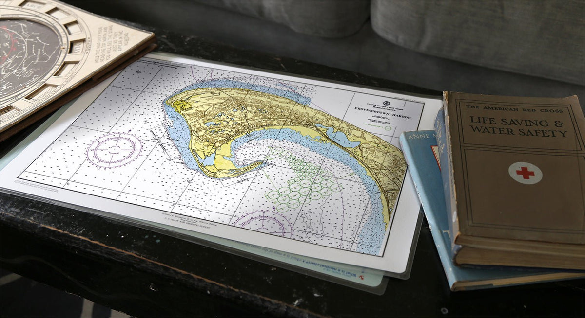 Provincetown, MA Vintage Chart Placemat - Maritime Tribes USALaminated Placemat