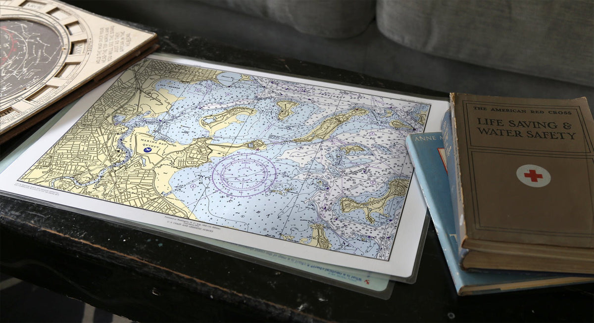 Quincy MA Chart Placemat - Maritime Tribes USALaminated Placemat