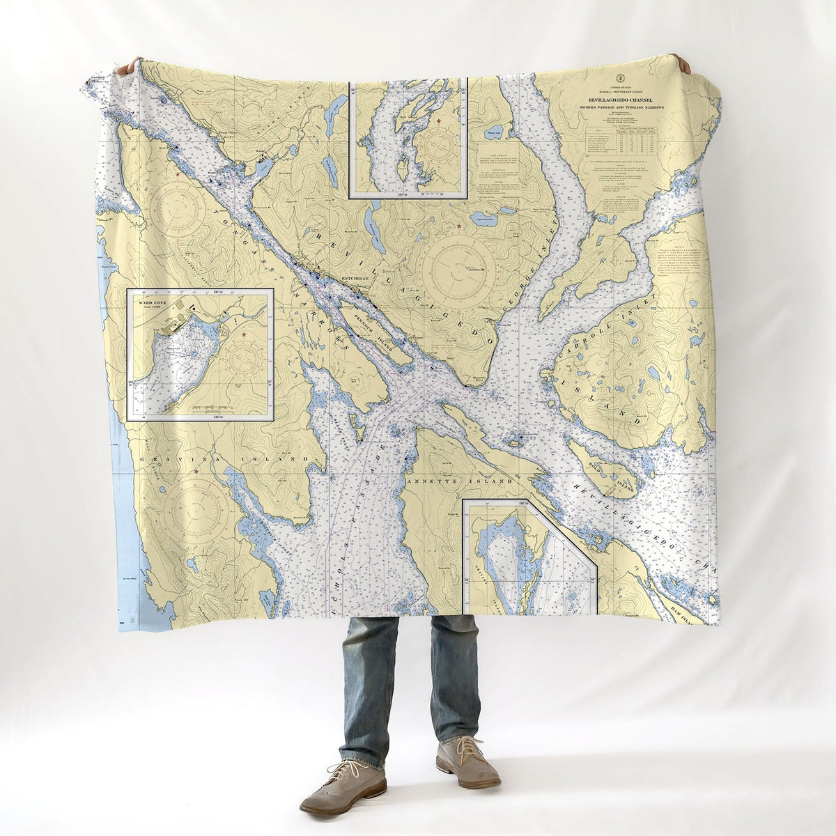 Revillagigedo Channel, Ketchikan, AK Detailed chart Blanket - Maritime Tribes USABlanket