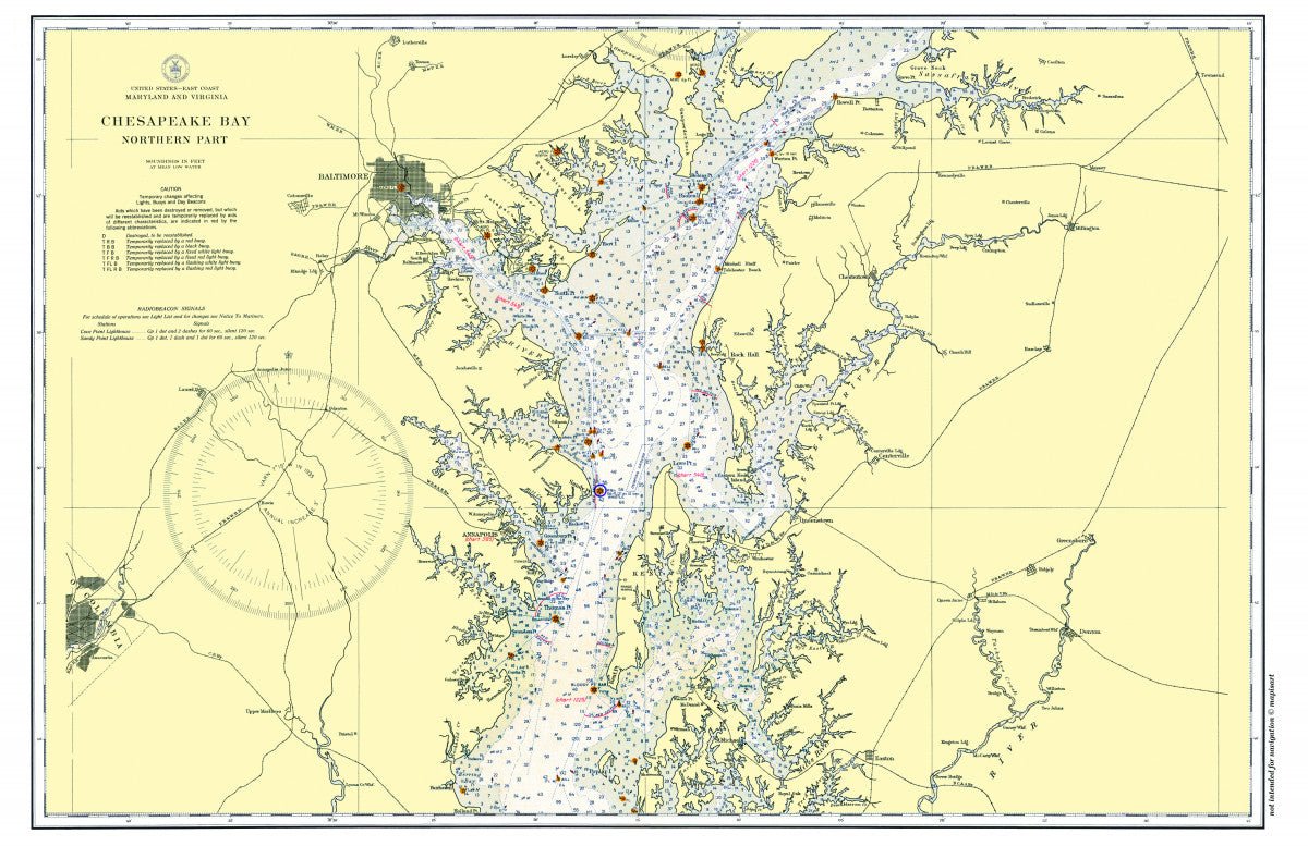 Rock Hall, Maryland Chart Placemat - Maritime Tribes USALaminated Placemat