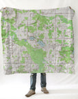 Rock Lake, Vestaburg MI Topo map Blanket - Maritime Tribes USABlanket