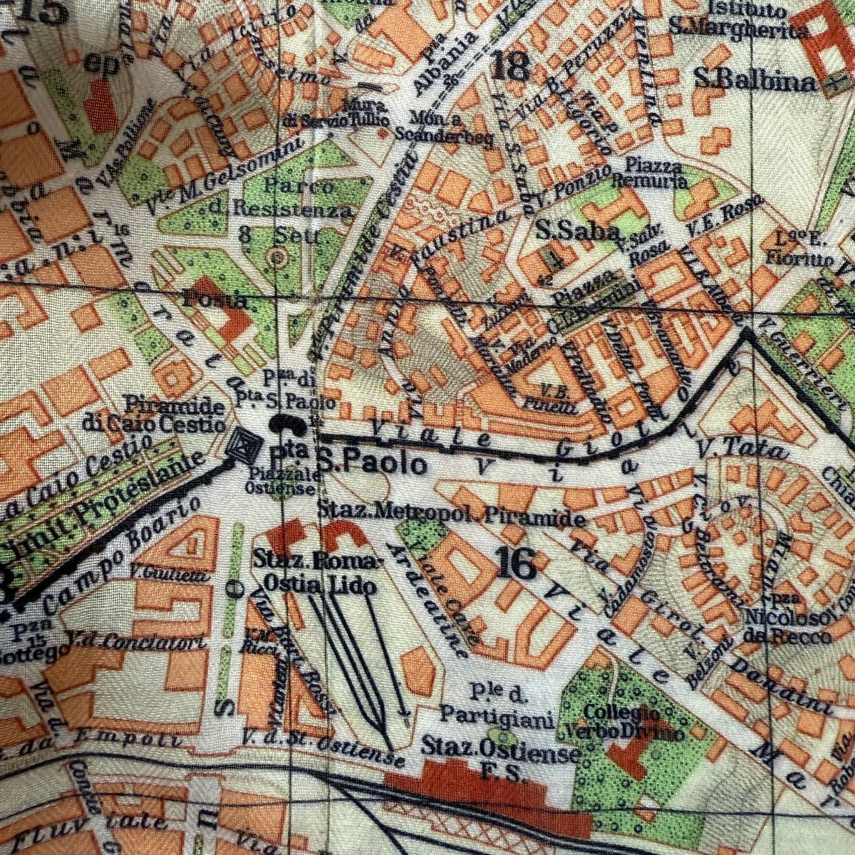 Rome, Italy Vintage Map Scarf (Pianta Roma) - Maritime Tribes USAScarf