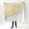 Rowayton - Norwalk Islands, CT Nautical Chart Blanket - Maritime Tribes USABlanket