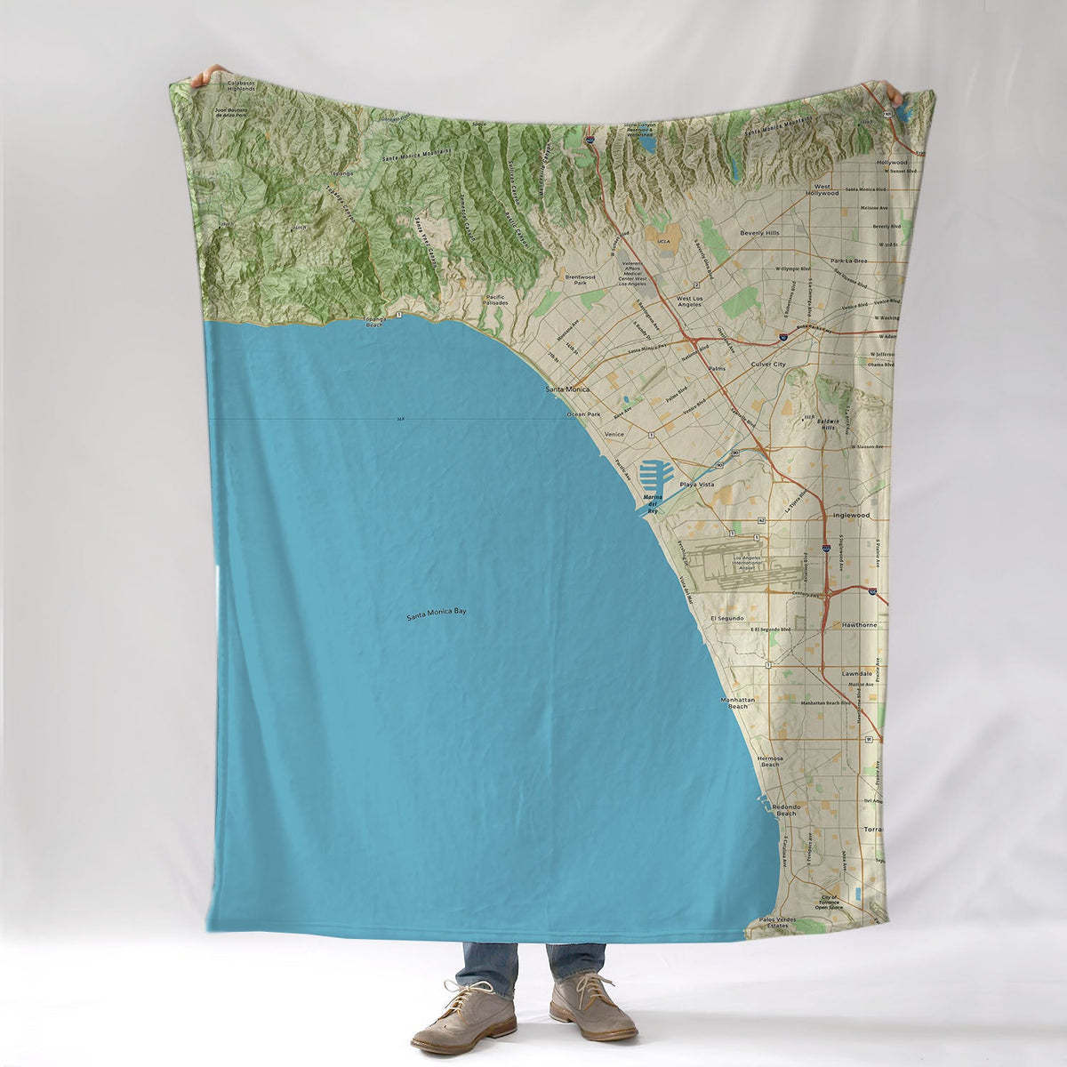 Santa Monica Bay, CA Charted Territory Map Blanket - Maritime Tribes USABlanket