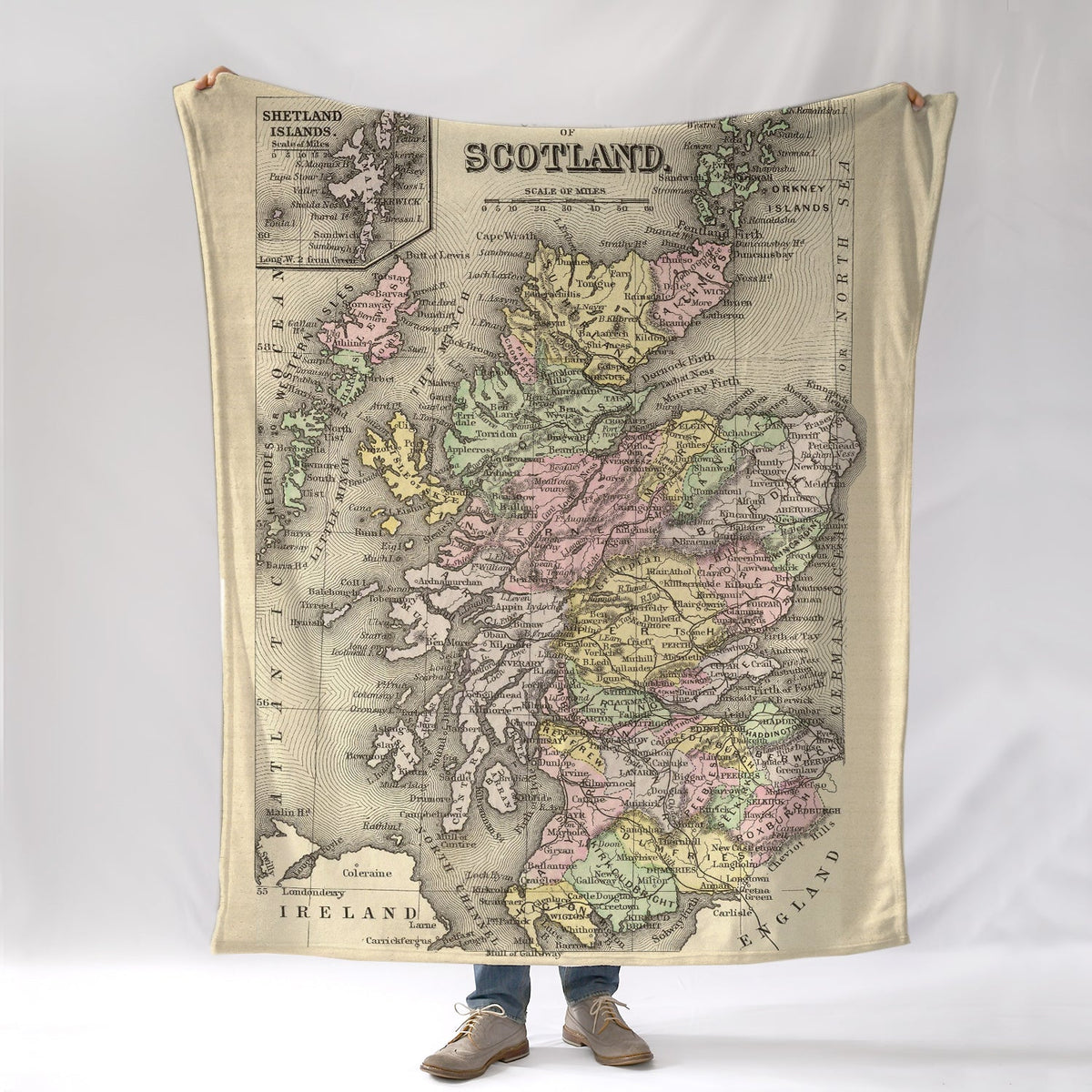 Scotland Vintage Map Blanket - Maritime Tribes USABlanket