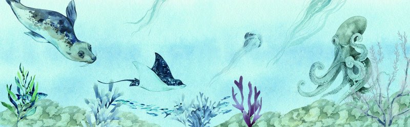 Sea Creatures Scarf - Maritime Tribes USAScarf