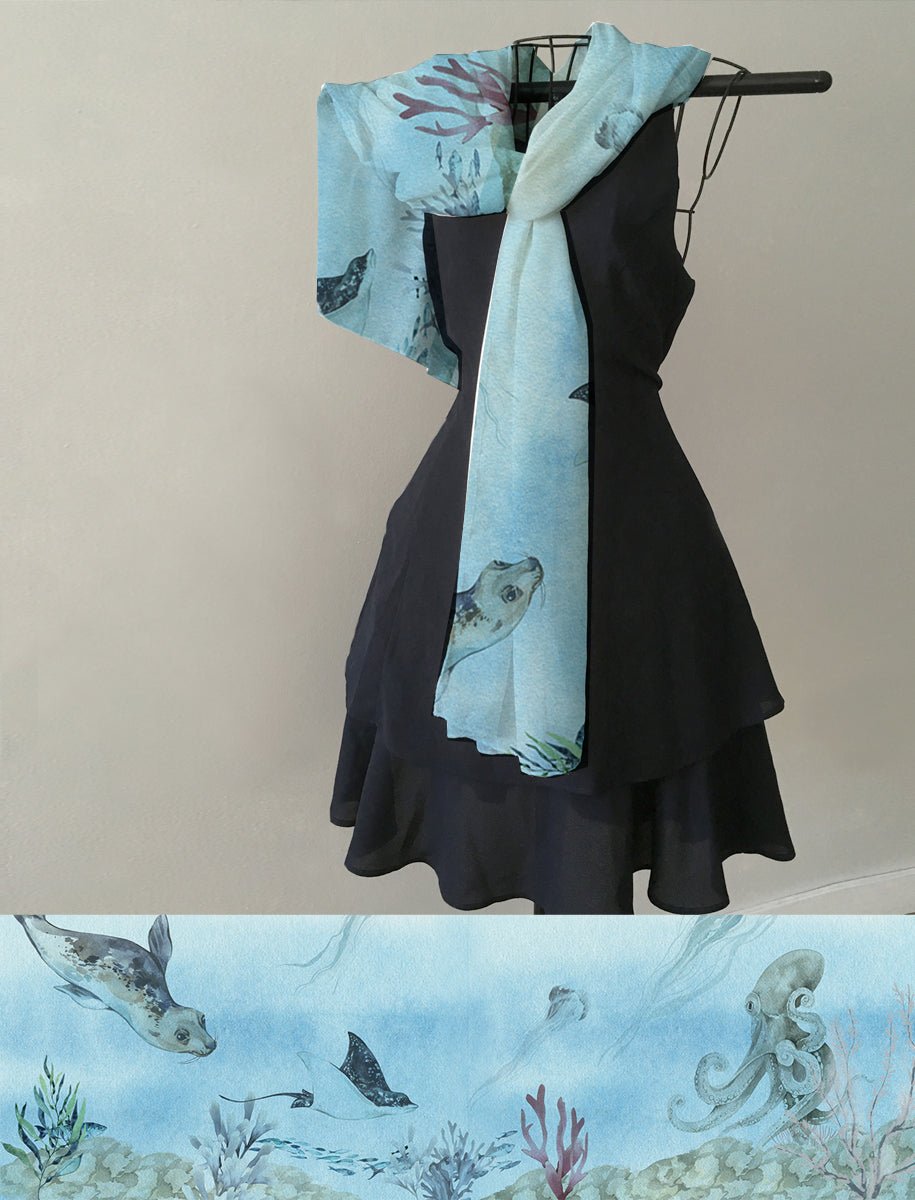 Sea Creatures Scarf - Maritime Tribes USAScarf