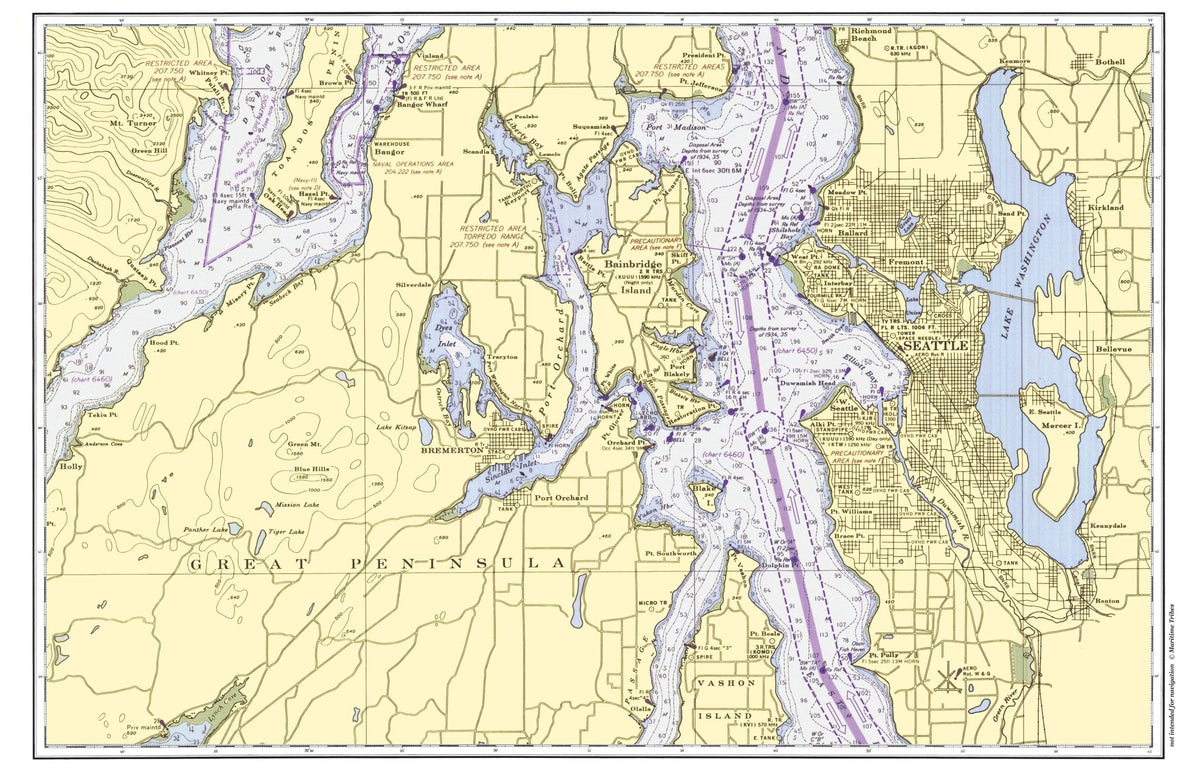 Seattle Area - Puget Sound Placemat - Maritime Tribes USALaminated Placemat