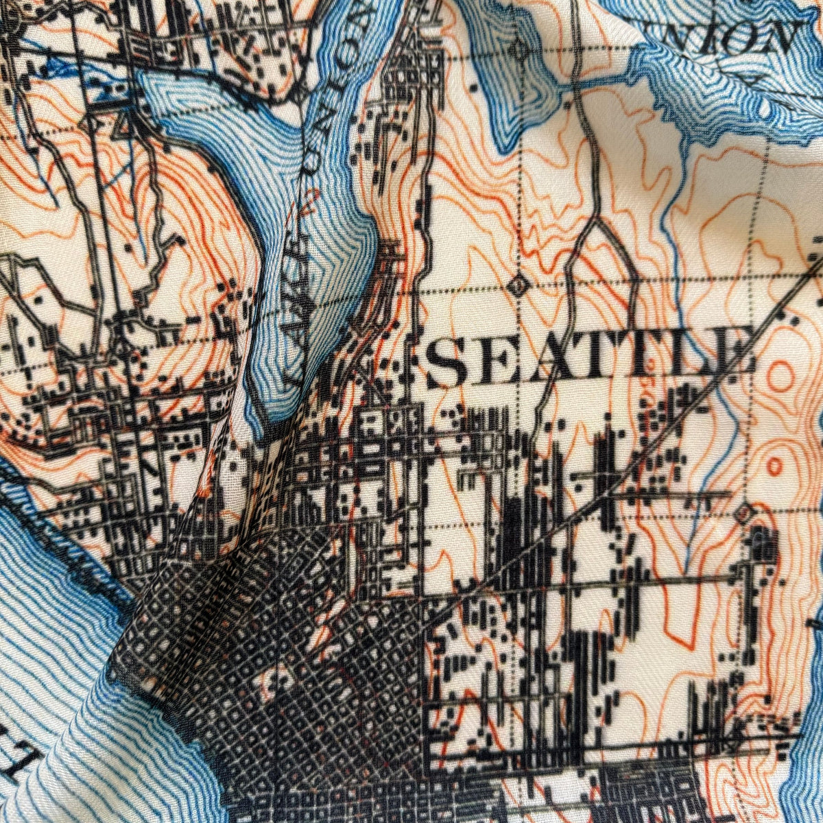 Seattle, WA Puget Sound, Vintage Map Scarf - Maritime Tribes USAScarf