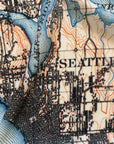 Seattle, WA Puget Sound, Vintage Map Scarf - Maritime Tribes USAScarf