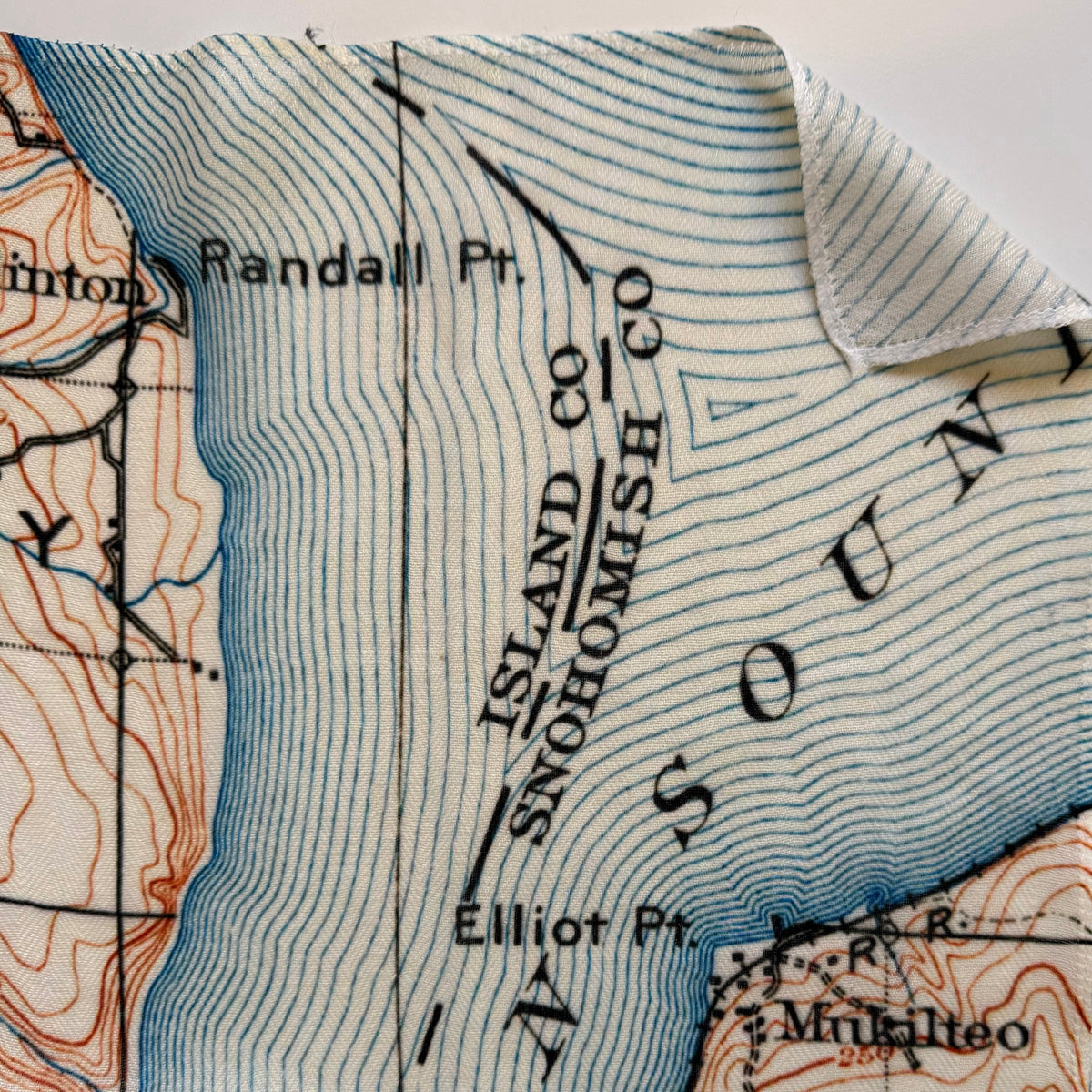 Seattle, WA Puget Sound, Vintage Map Scarf - Maritime Tribes USAScarf