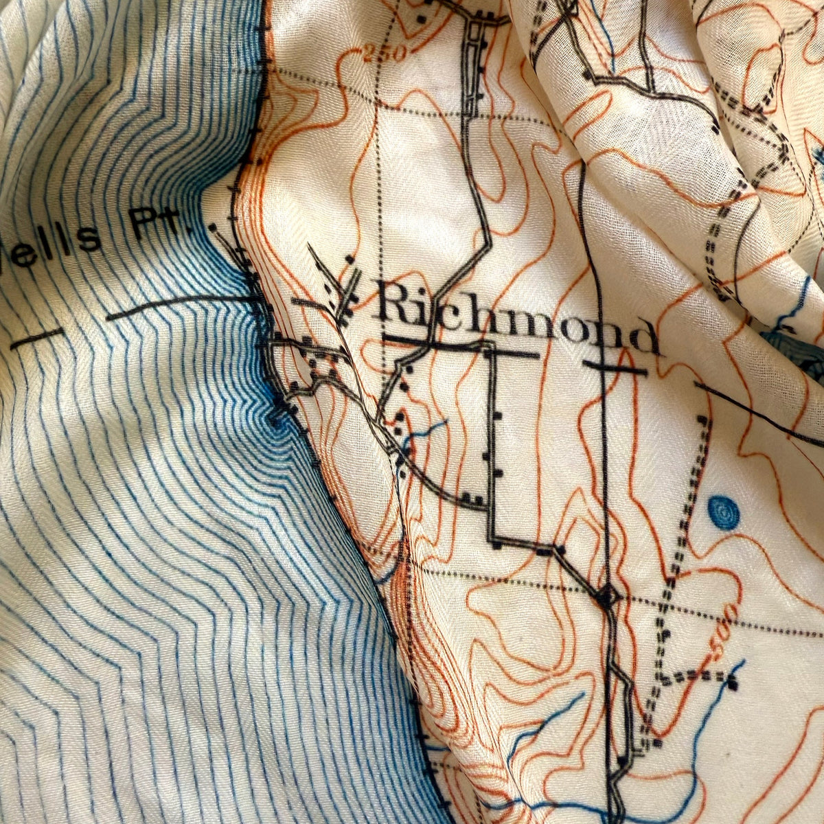 Seattle, WA Puget Sound, Vintage Map Scarf - Maritime Tribes USAScarf
