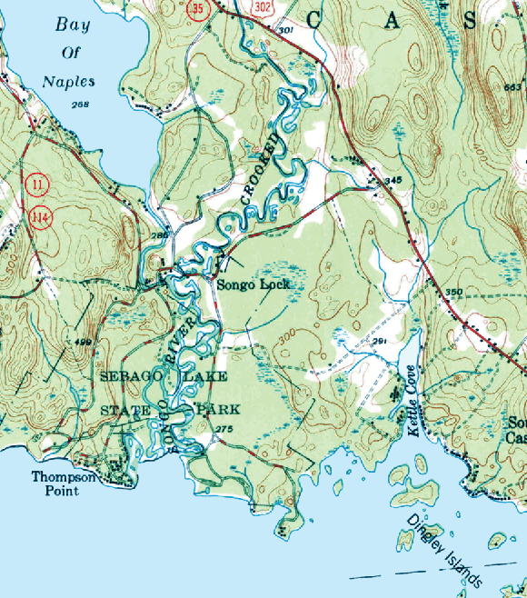 Sebago Lake, Maine, Vintage Topographical Map Blanket - Maritime Tribes USA