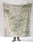 Sequoia National Park Map Blanket – Ultra-Soft Throw – Official Map National Park Gift - Maritime Tribes USA