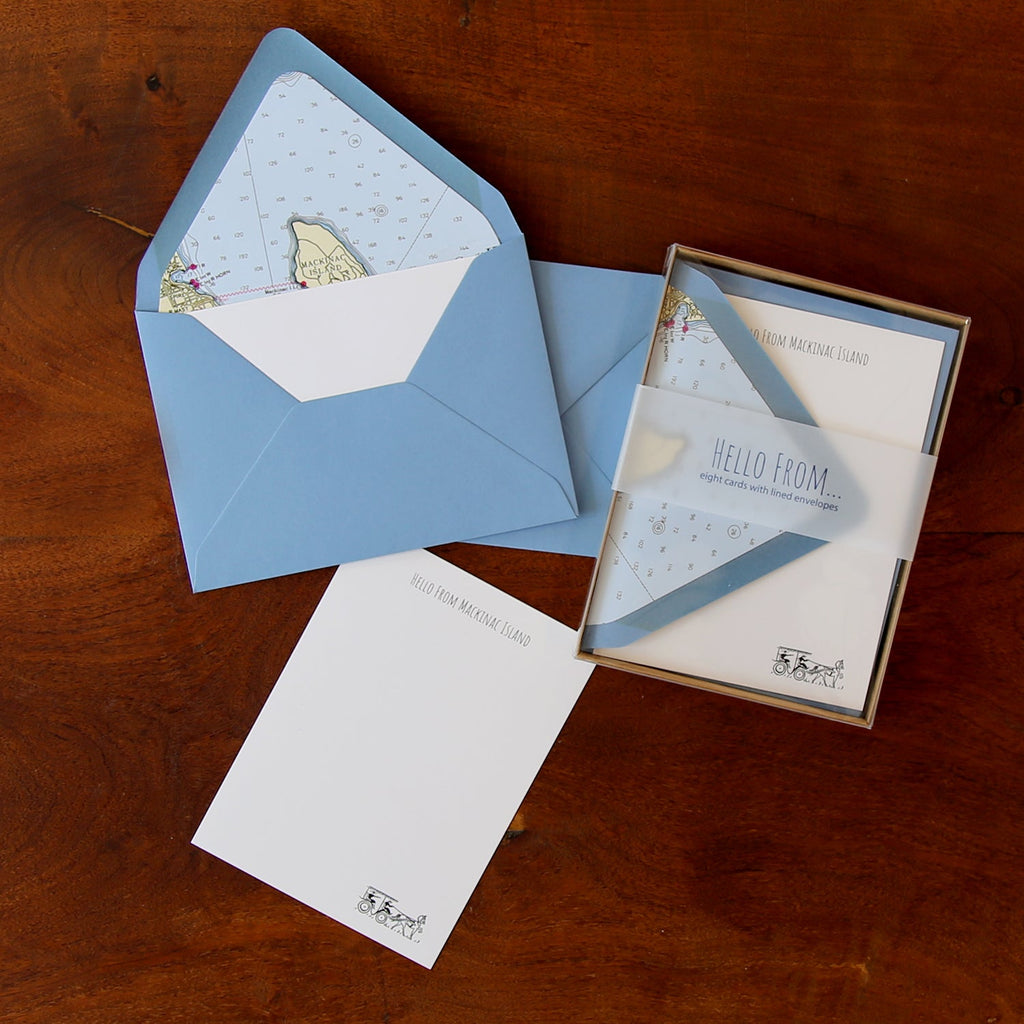 Set of 8 Cards with Lined Envelopes Wholesale - Maritime Tribes USA