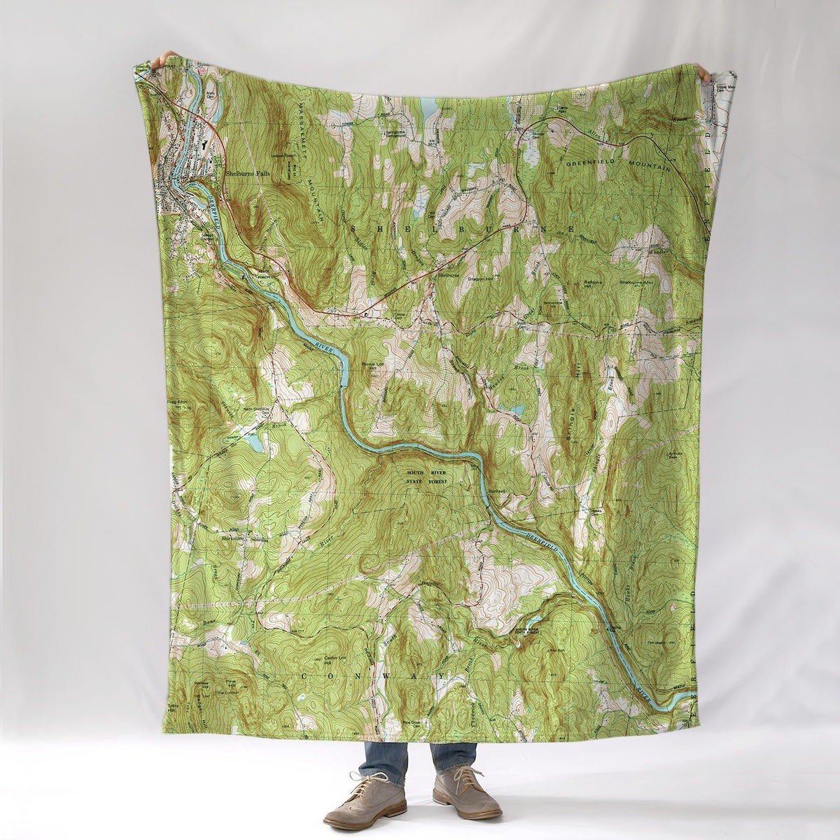 Shelburne, MA Vintage Topo Map Blanket - Maritime Tribes USABlanket