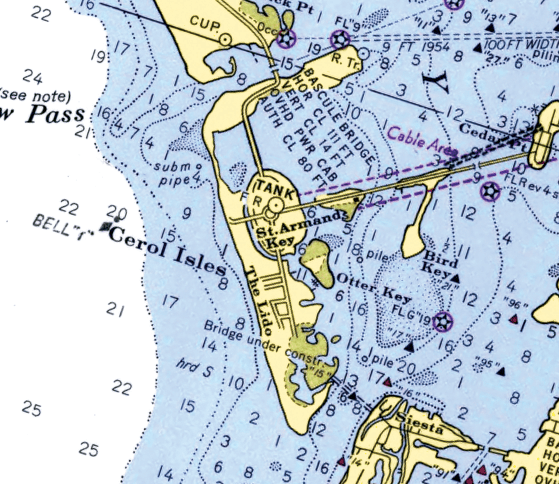 Siesta Key, FL.Nautical Chart Blanket - Maritime Tribes USABlanket