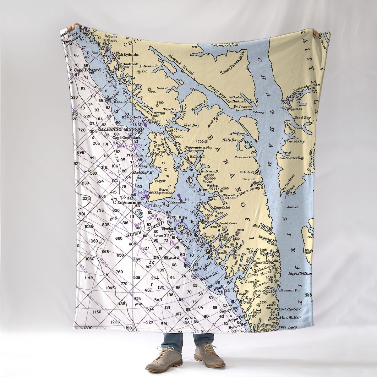 Sitka Nautical Chart Blanket - Maritime Tribes USABlanket