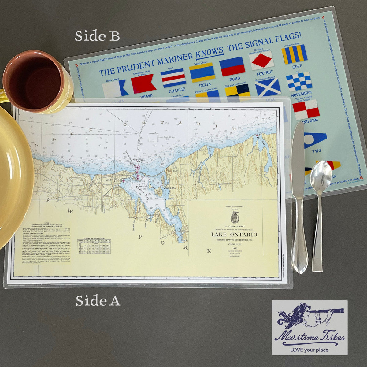 Sodus Bay, Lake Ontario NY Nautical Chart Placemat - Maritime Tribes USALaminated Placemat