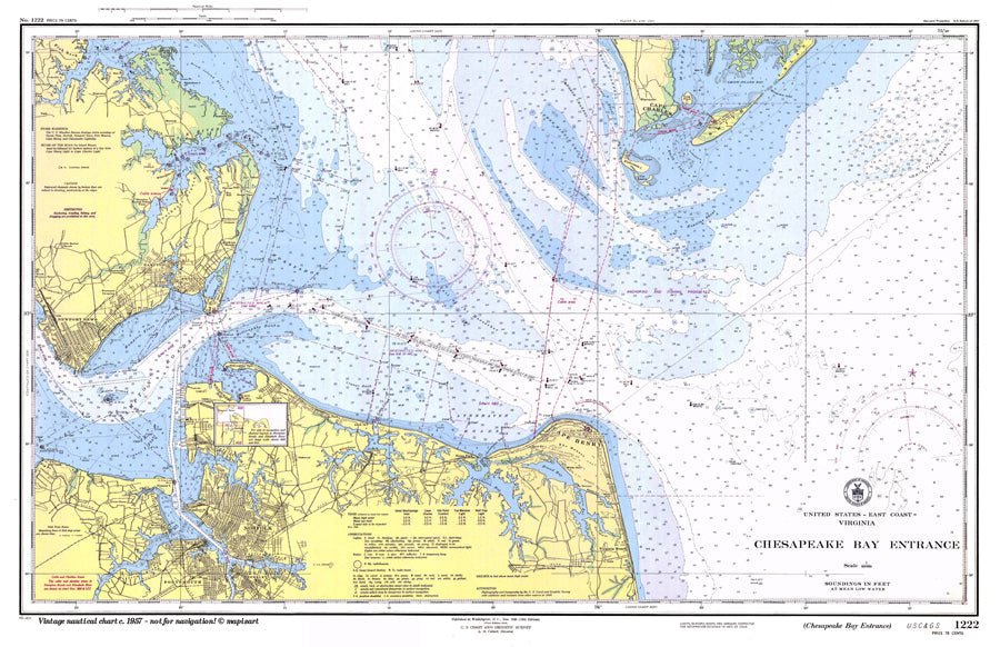 Southern Chesapeake Bay Chart Placemat - Maritime Tribes USALaminated Placemat