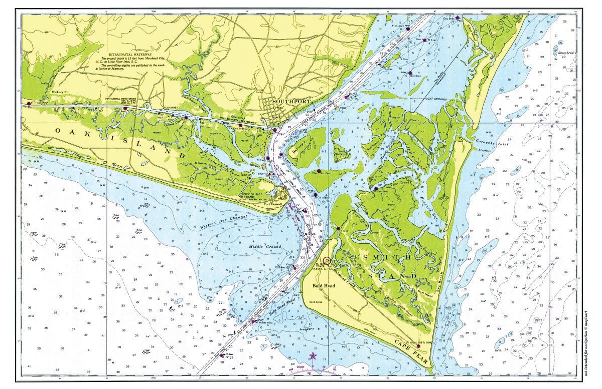 Southport, North Carolina Chart Placemat - Maritime Tribes USALaminated Placemat